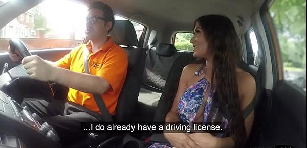  Busty brit publicly rides her driving instructor